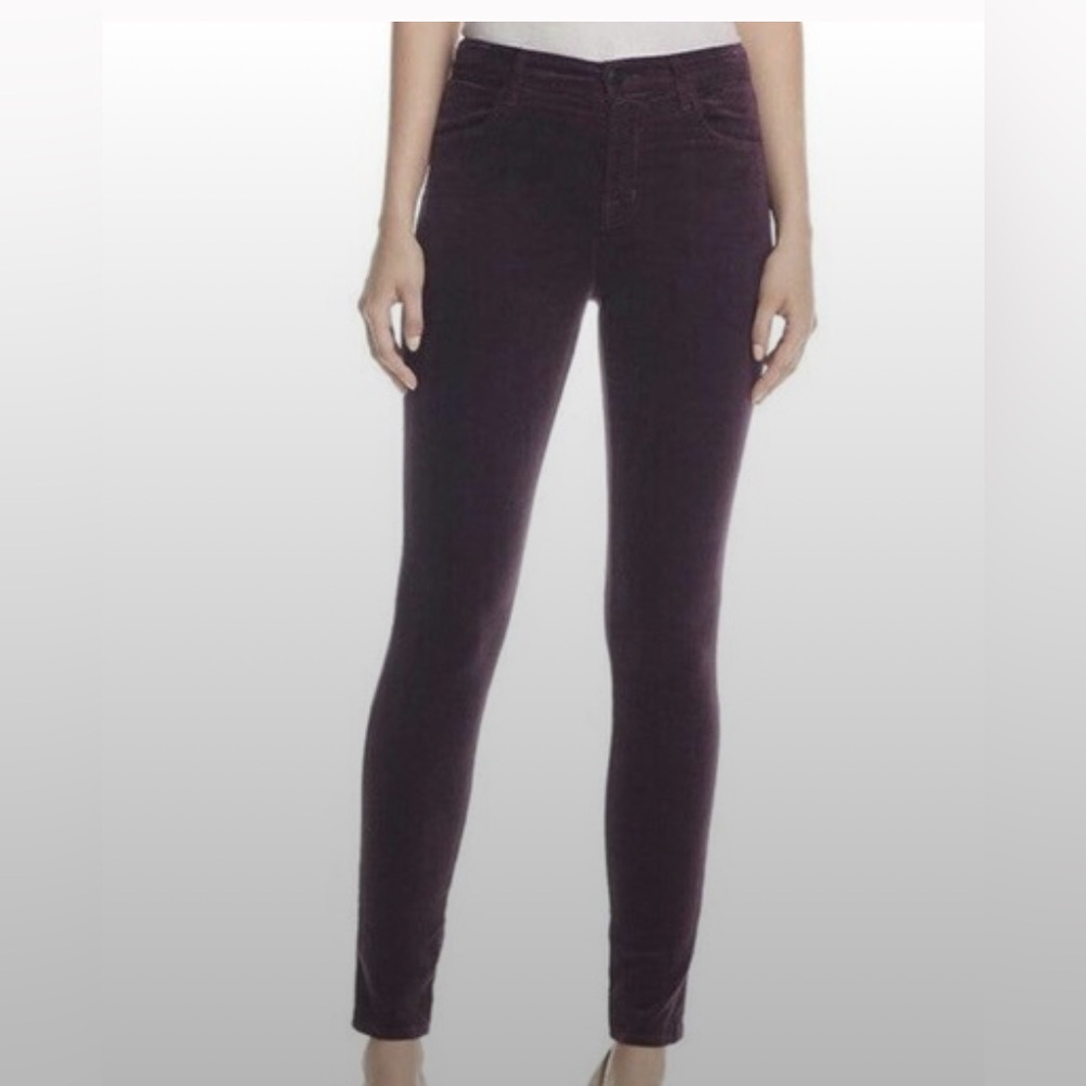 J Brand Maria Skinny purple velvet SZ 28